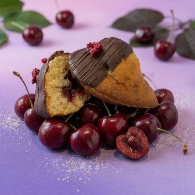 Madeleines de juillet: coulis de cerises
